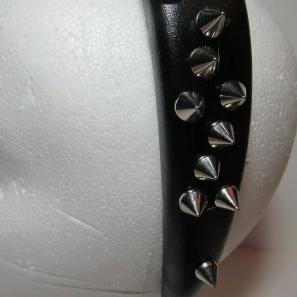 1 Black & 1 Pink Pleather Studded Spiked Headband Punk Alternative Goth Emo New - Picture 12 of 14